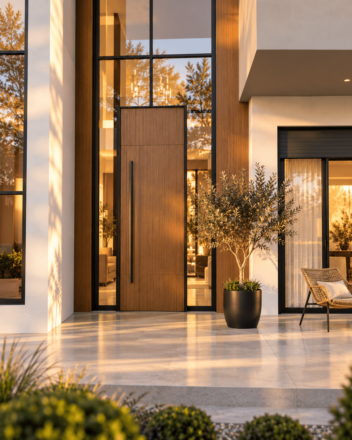 Walnut entrance door